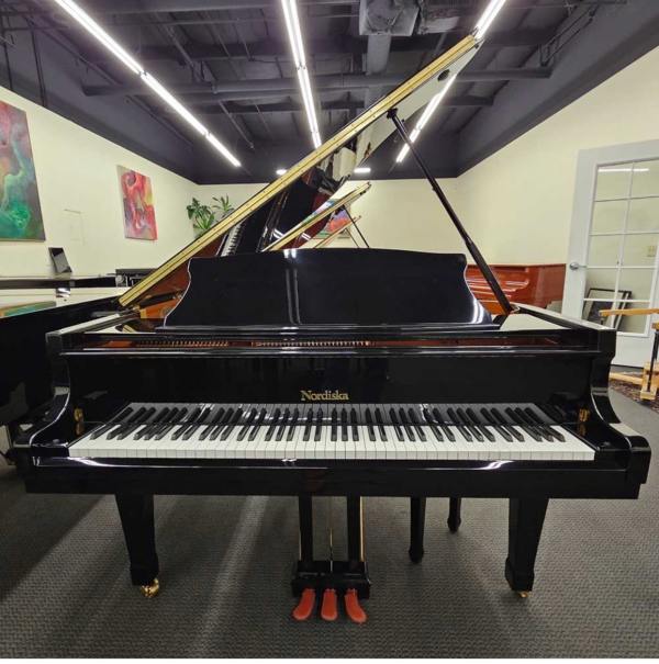Brand New Nordiska Grand Piano Ebony Polish