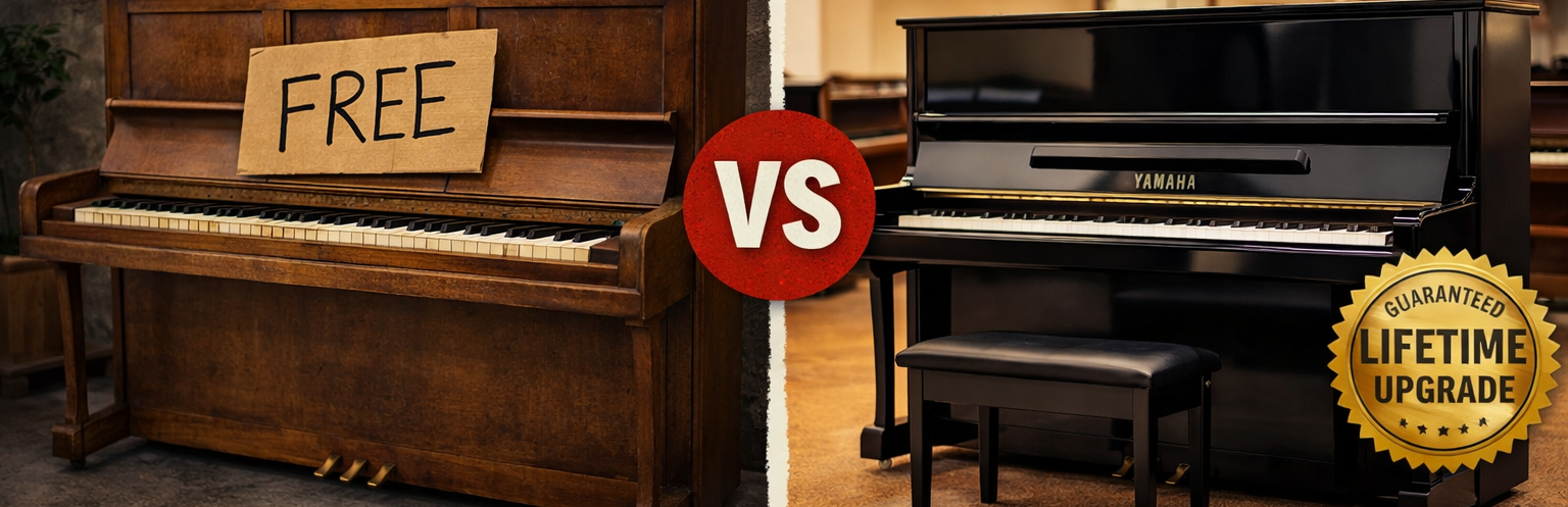 free piano vs. refurbished piano